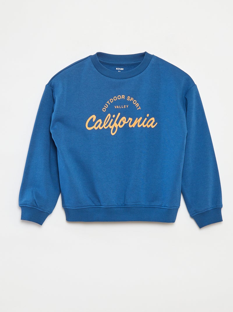 Sudadera ancha con estampado Azul - Kiabi