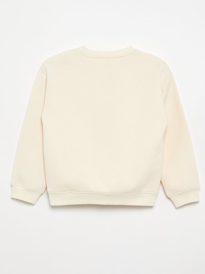 Sudadera ancha con estampado Beige - Kiabi