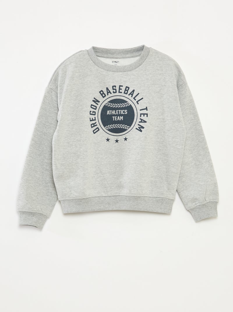 Sudadera ancha con estampado Gris - Kiabi