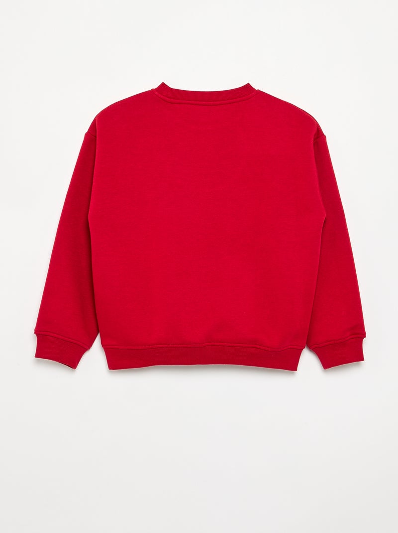 Sudadera ancha con estampado Rojo - Kiabi