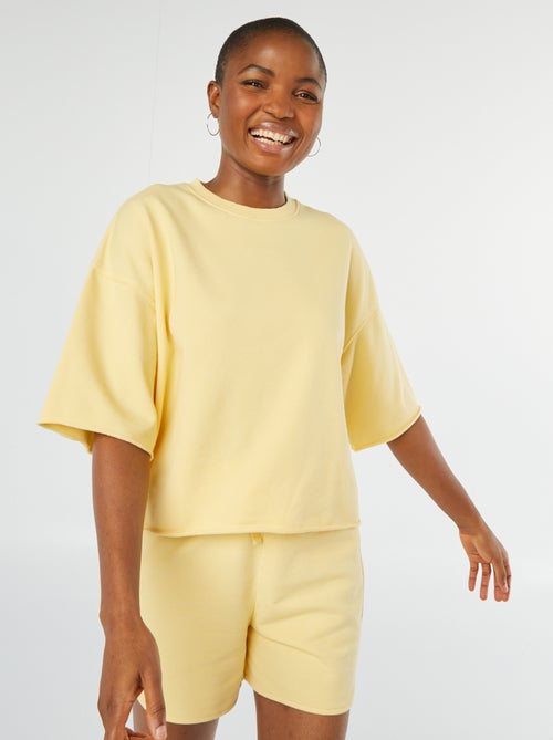 Sudadera ancha de manga corta - Kiabi