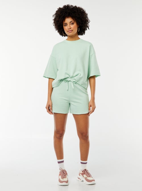 Sudadera ancha de manga corta - Kiabi