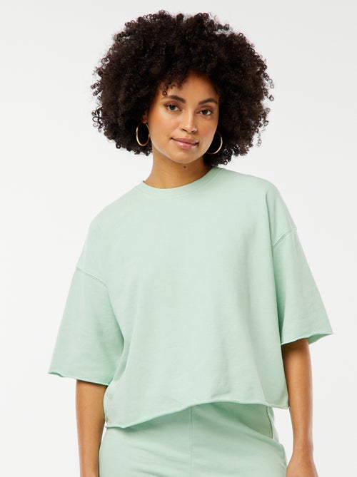 Sudadera ancha de manga corta - Kiabi