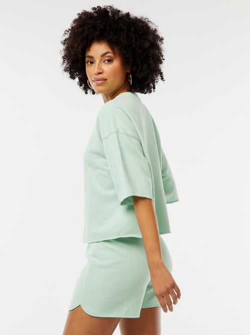 Sudadera ancha de manga corta - Kiabi