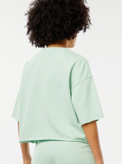 Sudadera ancha de manga corta - Kiabi