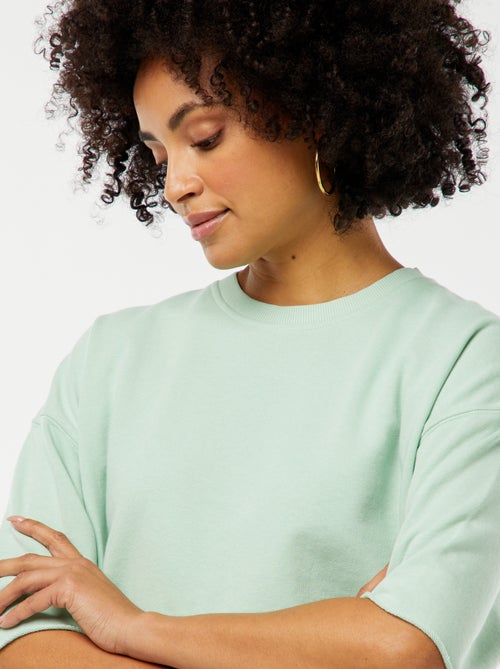 Sudadera ancha de manga corta - Kiabi