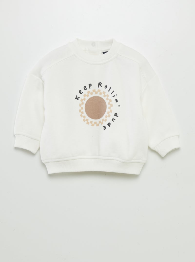 Sudadera ancha estampada BEIGE - Kiabi