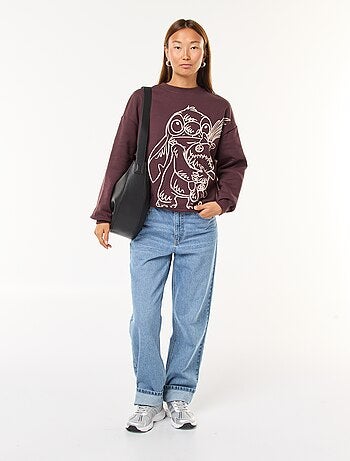 Sudadera ancha estampada 'Stitch'