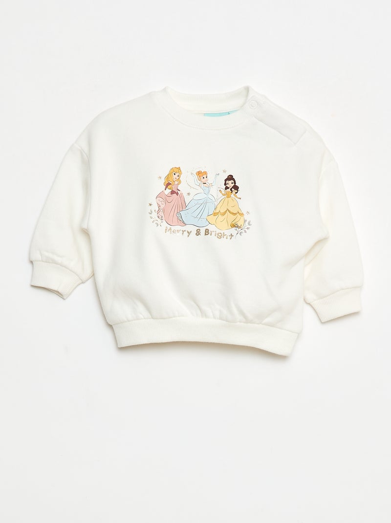 Sudadera animada fantasía 'Disney' 'Princesas' en algodón Blanco - Kiabi