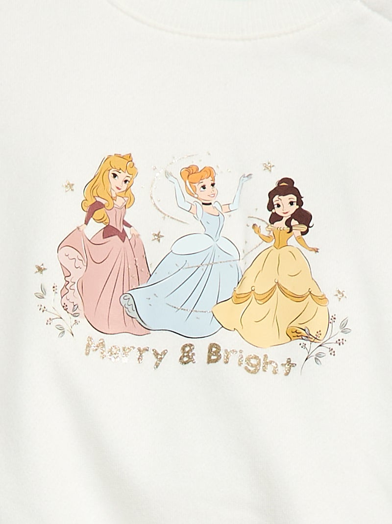 Sudadera animada fantasía 'Disney' 'Princesas' en algodón Blanco - Kiabi