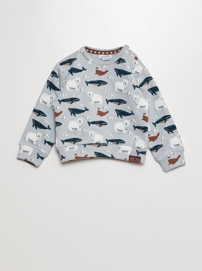 Sudadera 'animales polares' AZUL - Kiabi