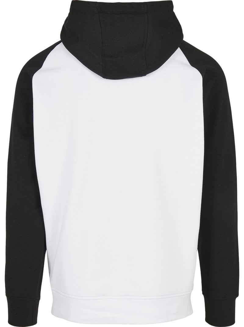 Sudadera basic raglan para hombre - build your brand Blanco Negro - Kiabi