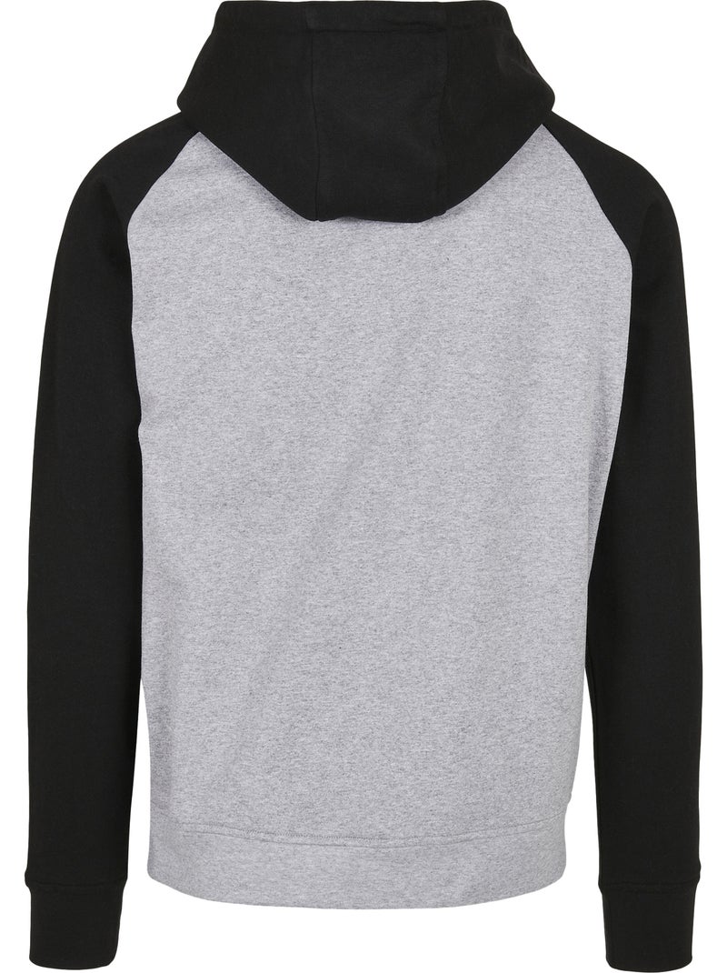Sudadera basic raglan para hombre - build your brand Gris negro negro - Kiabi