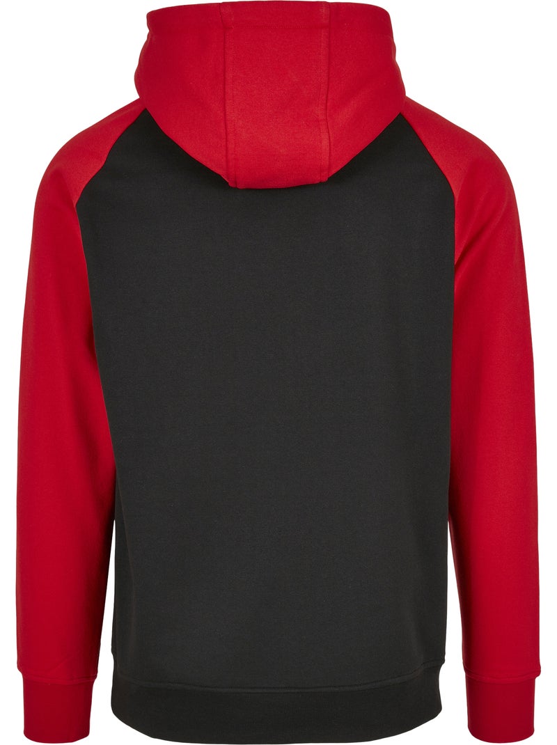 Sudadera basic raglan para hombre - build your brand Negro Rojo - Kiabi