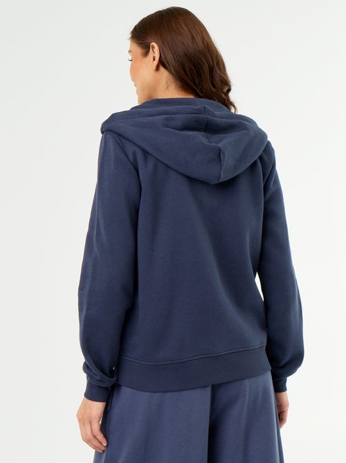 Sudadera básica con cremallera y capucha - Kiabi