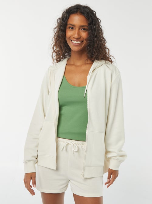 Sudadera básica con cremallera y capucha - Kiabi