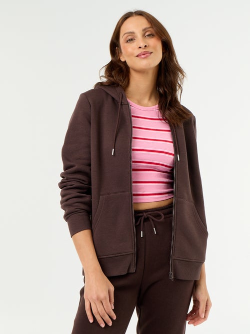 Sudadera básica con cremallera y capucha - Kiabi