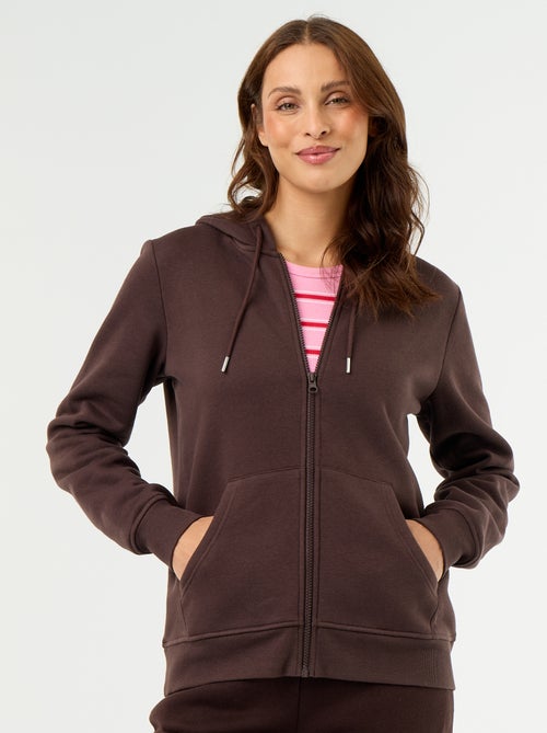 Sudadera básica con cremallera y capucha - Kiabi