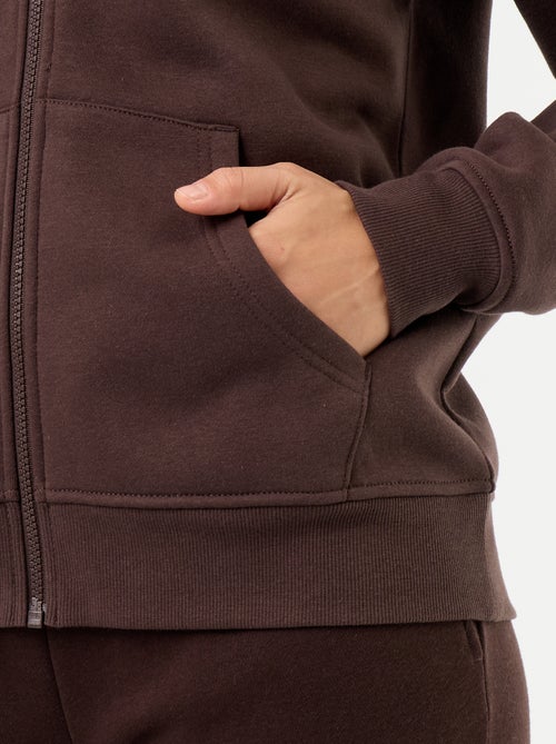 Sudadera básica con cremallera y capucha - Kiabi