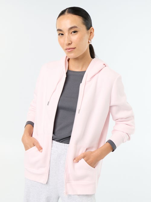 Sudadera básica con cremallera y capucha - Kiabi Sudadera básica con cremallera y capucha - Kiabi