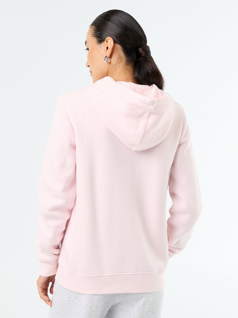 Sudadera básica con cremallera y capucha Rosa - Kiabi