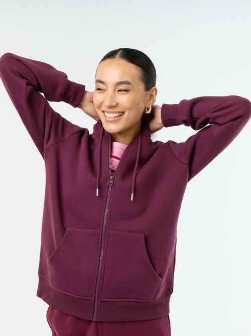 Sudadera básica con cremallera y capucha - Kiabi Sudadera básica con cremallera y capucha - Kiabi