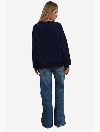 Sudadera básica de cuello redondo de gran tamaño hiccup