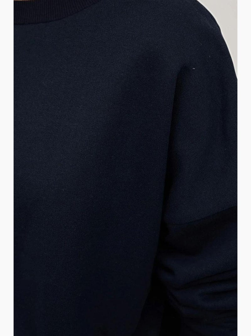 Sudadera básica de cuello redondo de gran tamaño hiccup Azul marino - Kiabi
