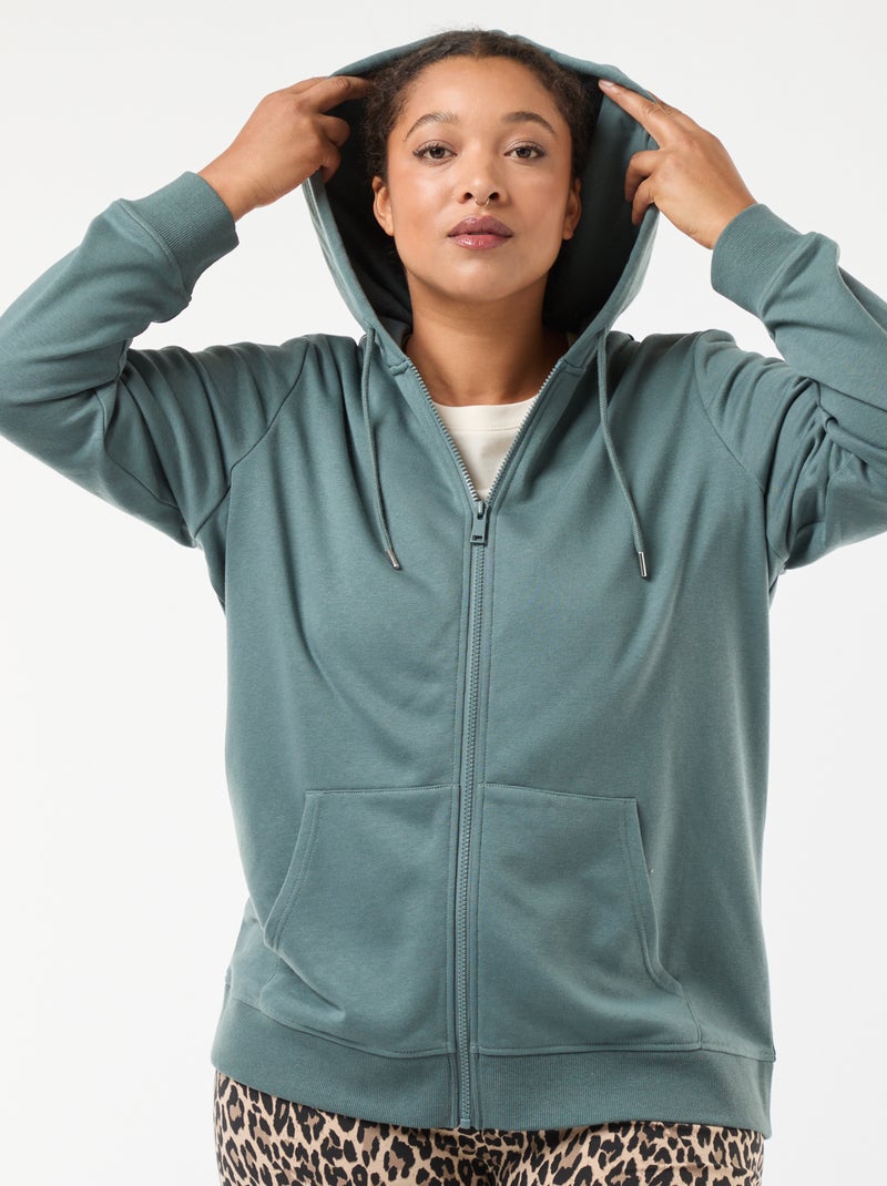 Sudadera básica de felpa Azul - Kiabi