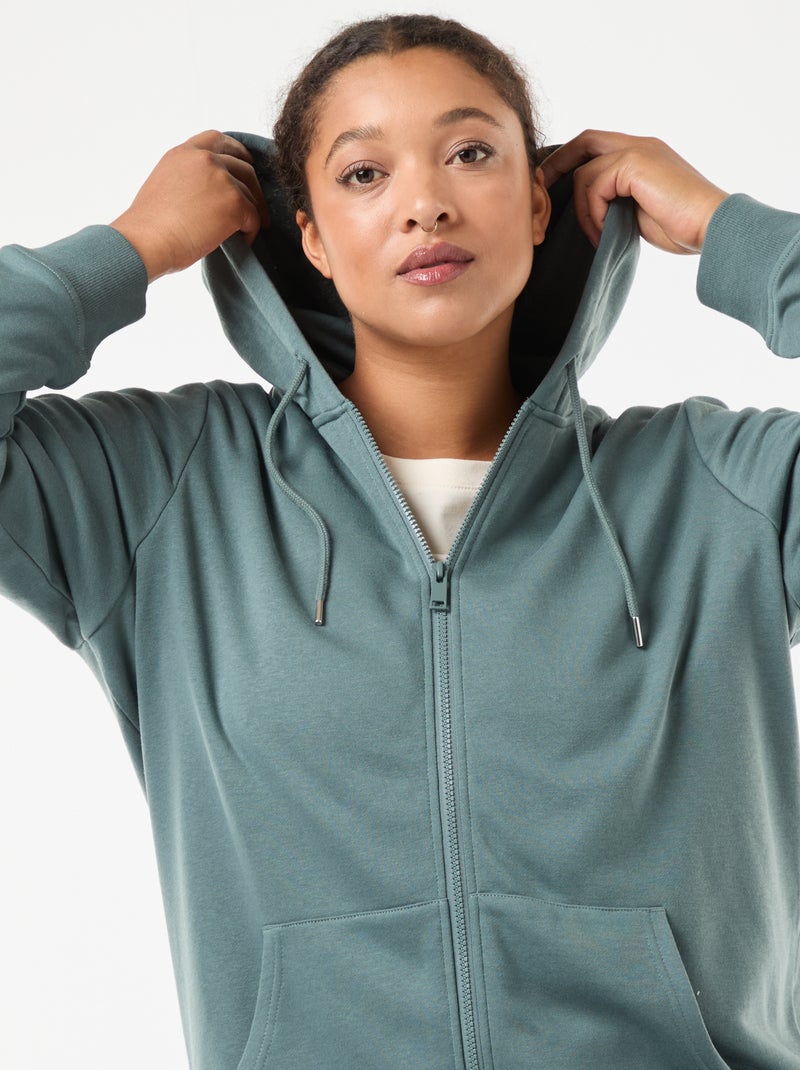 Sudadera básica de felpa Azul - Kiabi