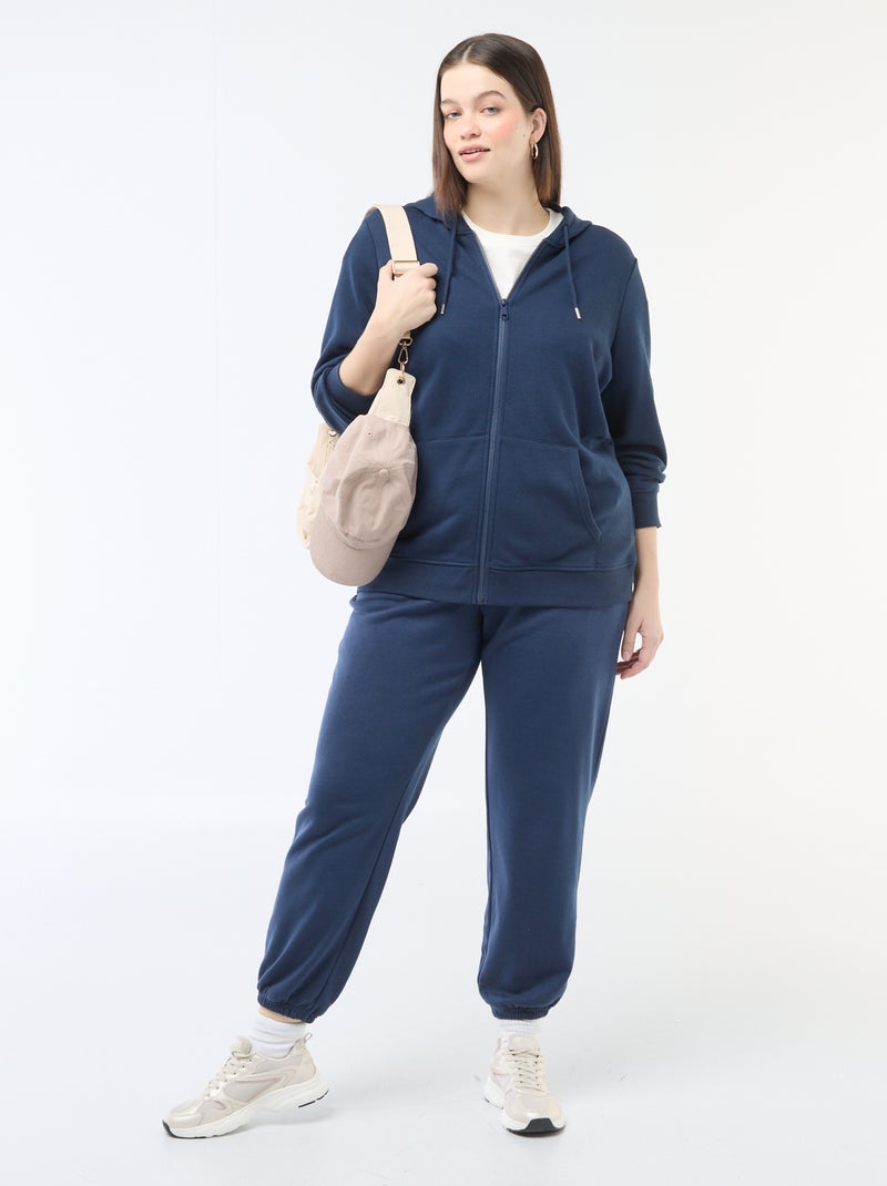 Sudadera básica de felpa Azul - Kiabi