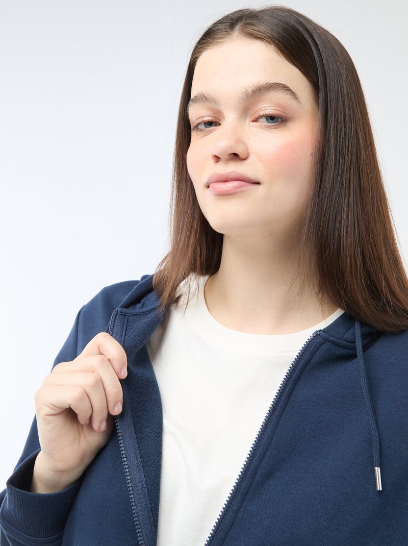 Sudadera básica de felpa Azul - Kiabi