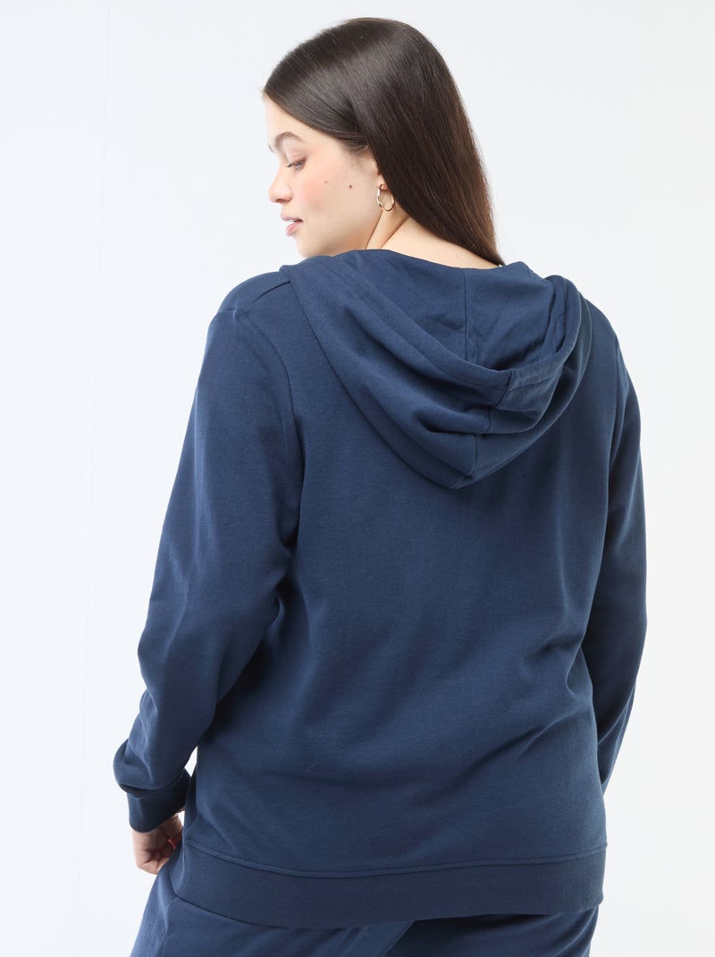 Sudadera básica de felpa Azul - Kiabi