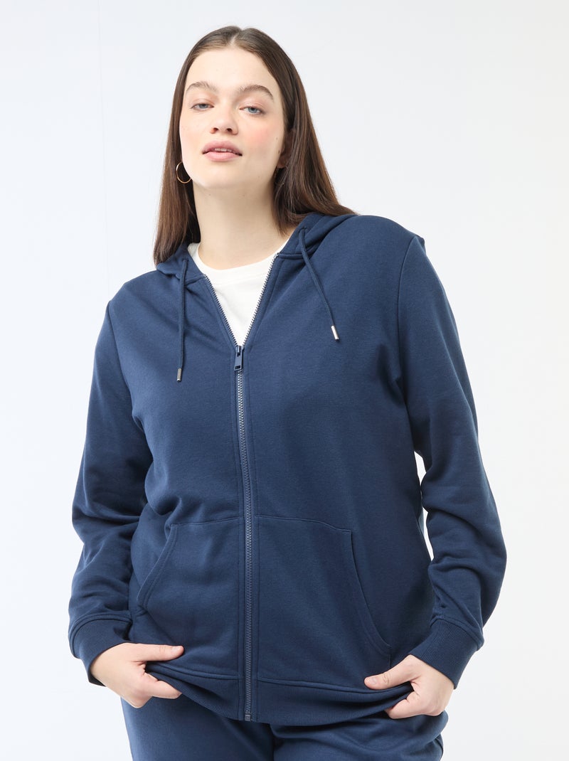 Sudadera básica de felpa Azul - Kiabi