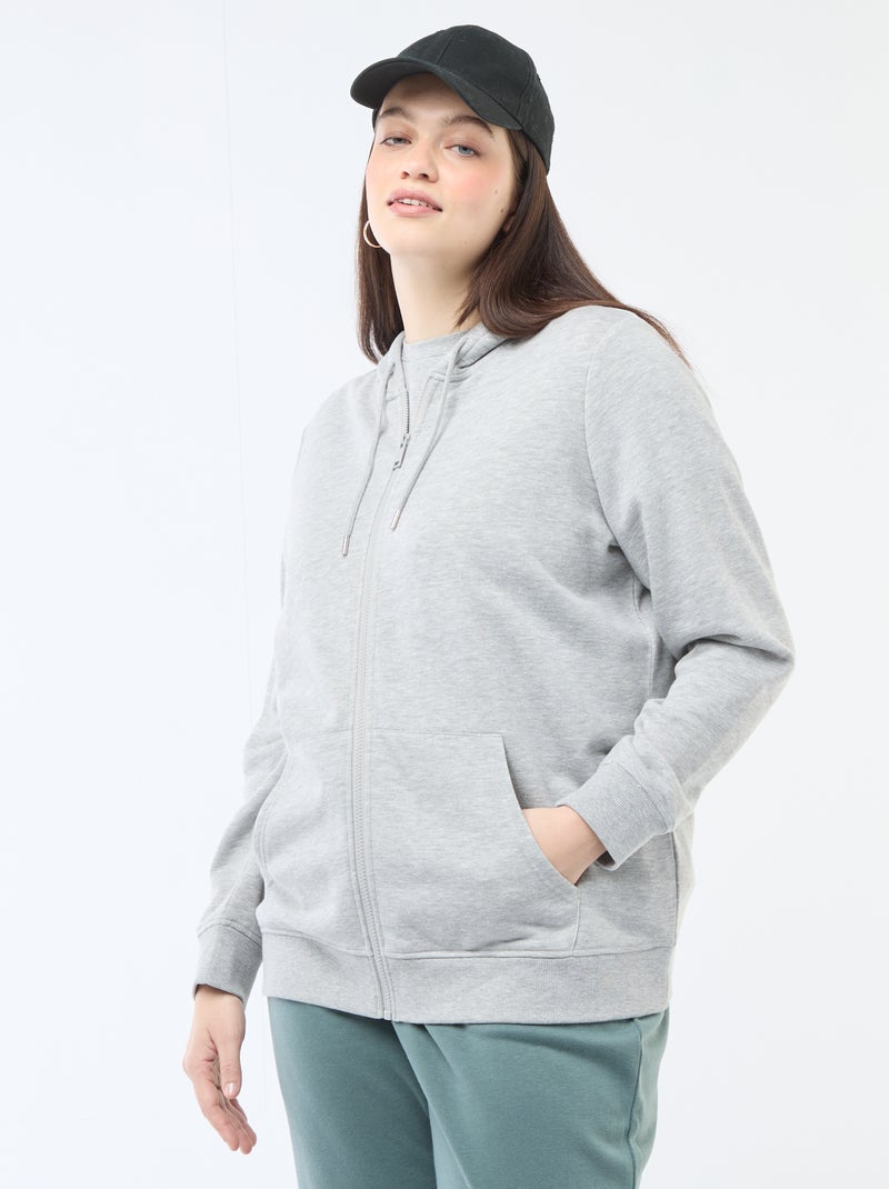 Sudadera básica de felpa Gris - Kiabi