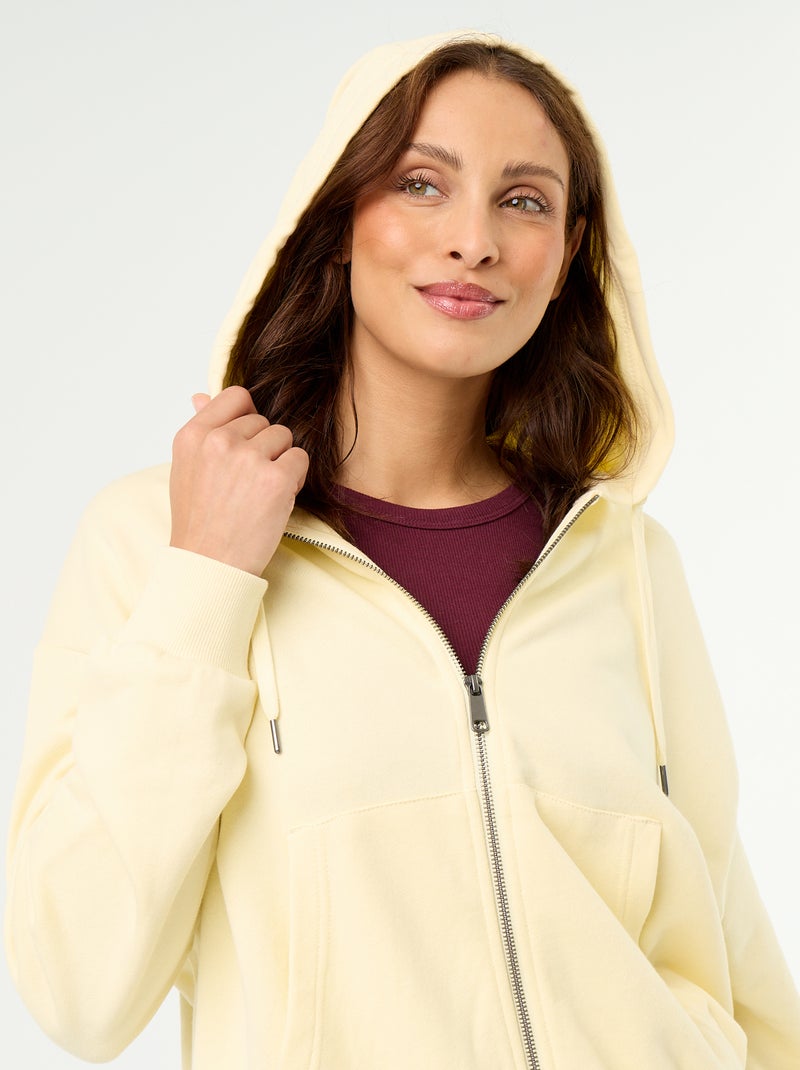 Sudadera básica de felpa ligera Amarillo - Kiabi