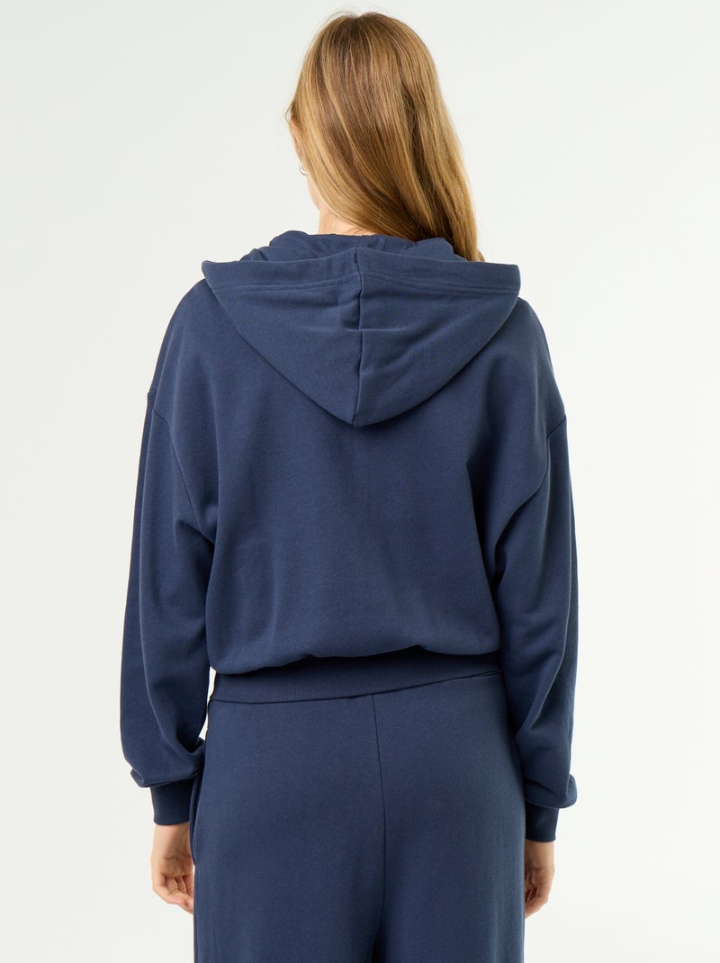 Sudadera básica de felpa ligera Azul - Kiabi