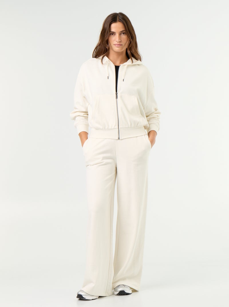 Sudadera básica de felpa ligera Blanco - Kiabi