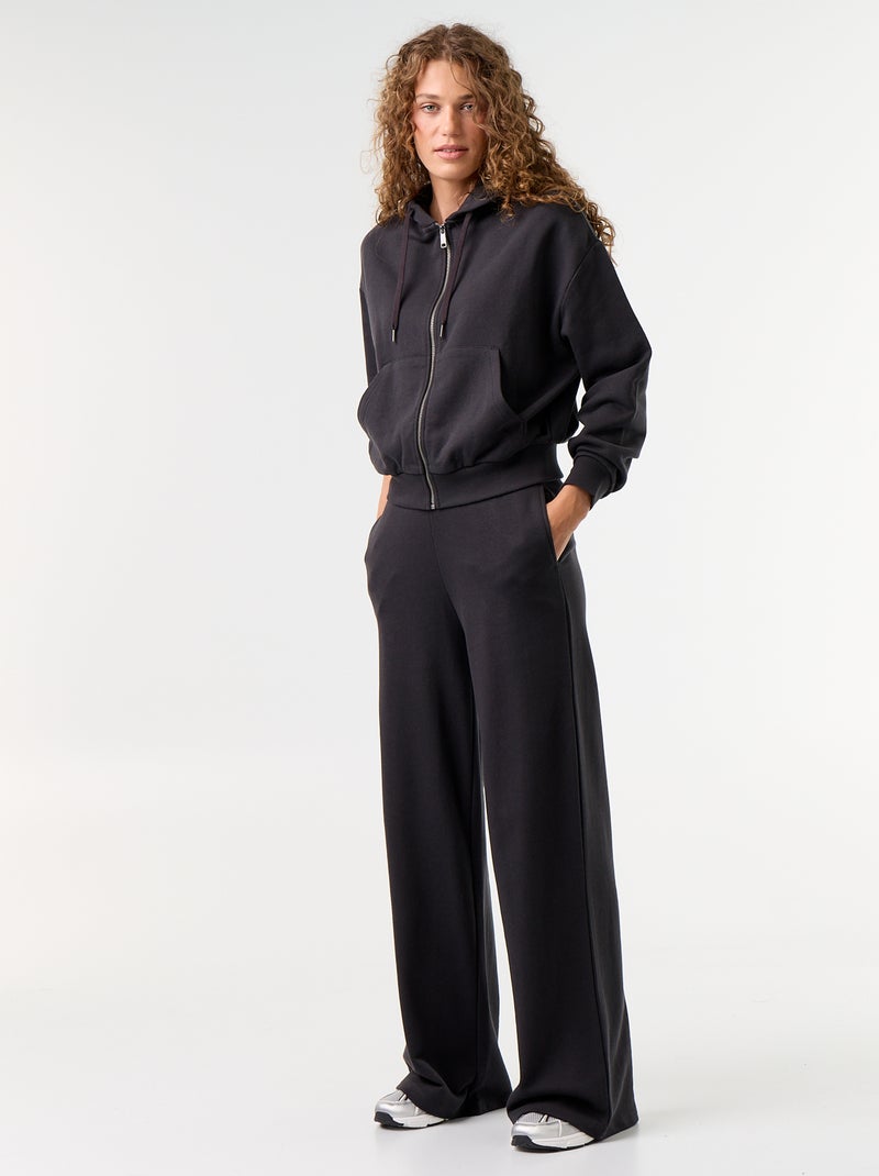 Sudadera básica de felpa ligera Negro - Kiabi