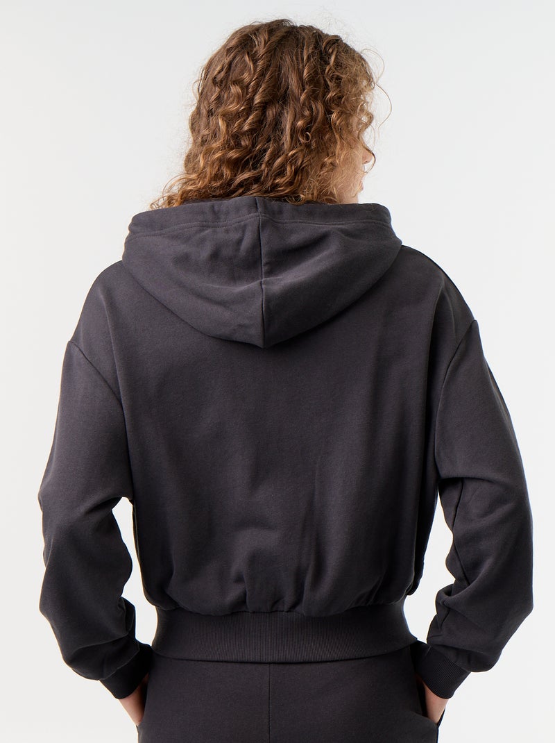Sudadera básica de felpa ligera Negro - Kiabi