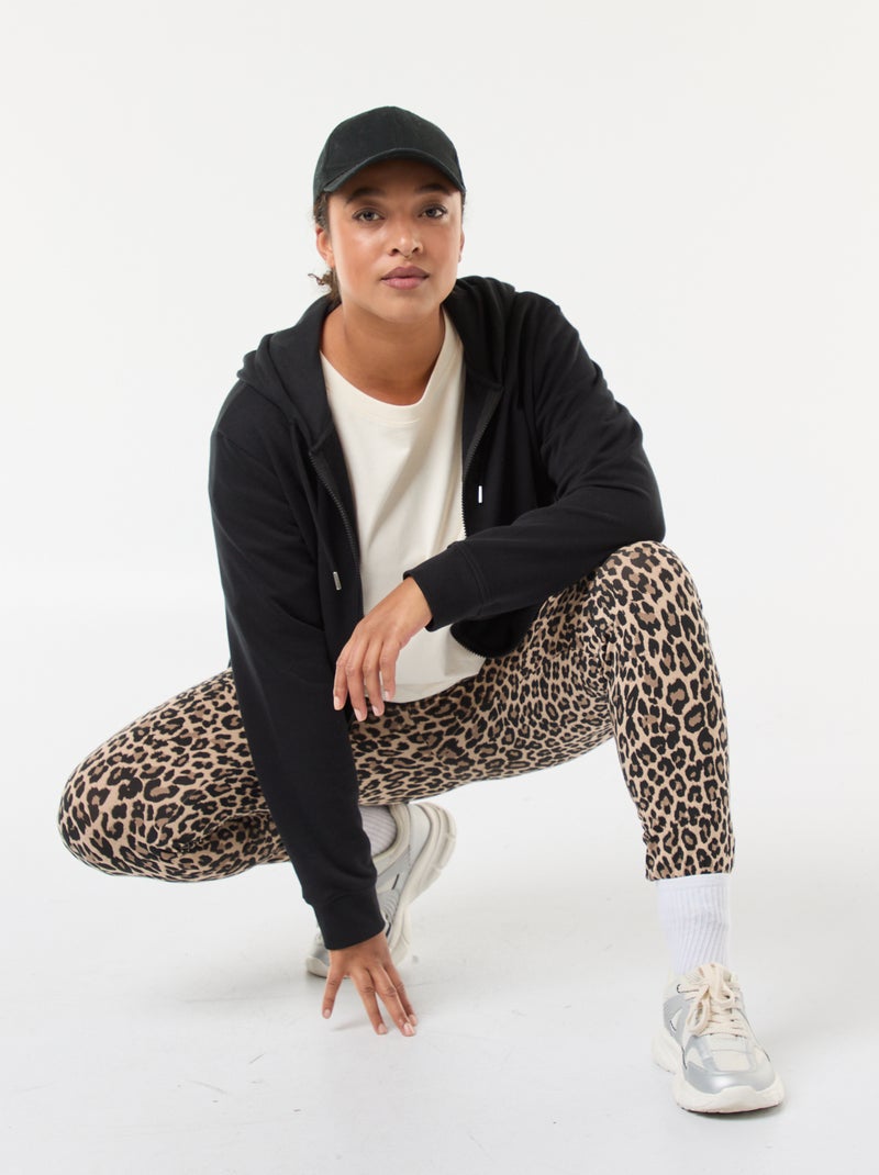 Sudadera básica de felpa Negro - Kiabi