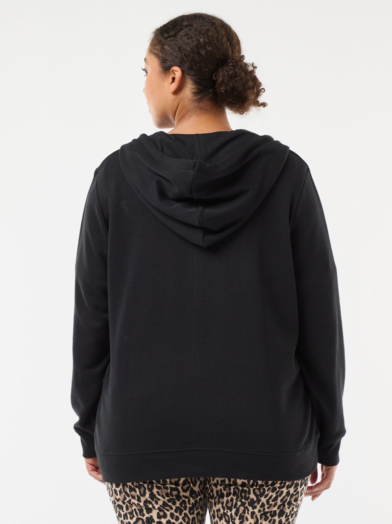 Sudadera básica de felpa Negro - Kiabi