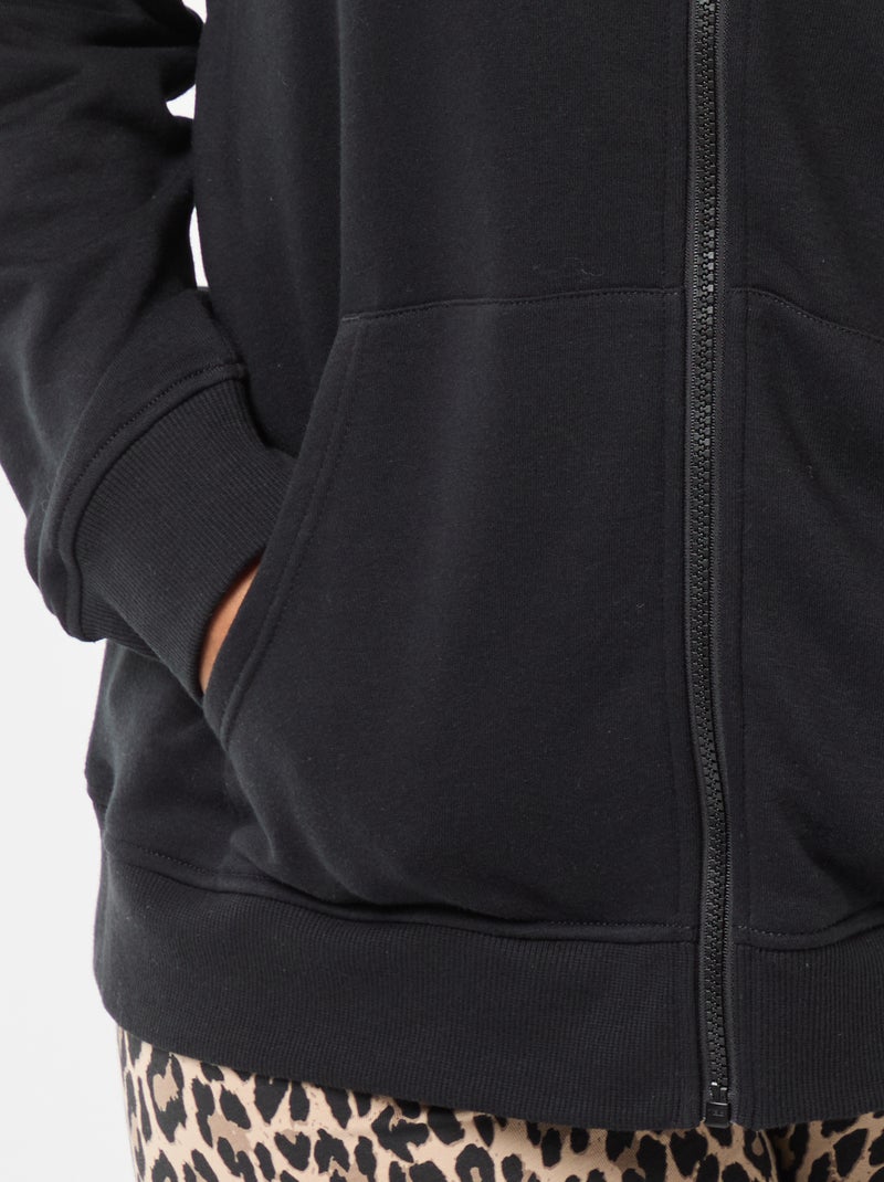 Sudadera básica de felpa Negro - Kiabi