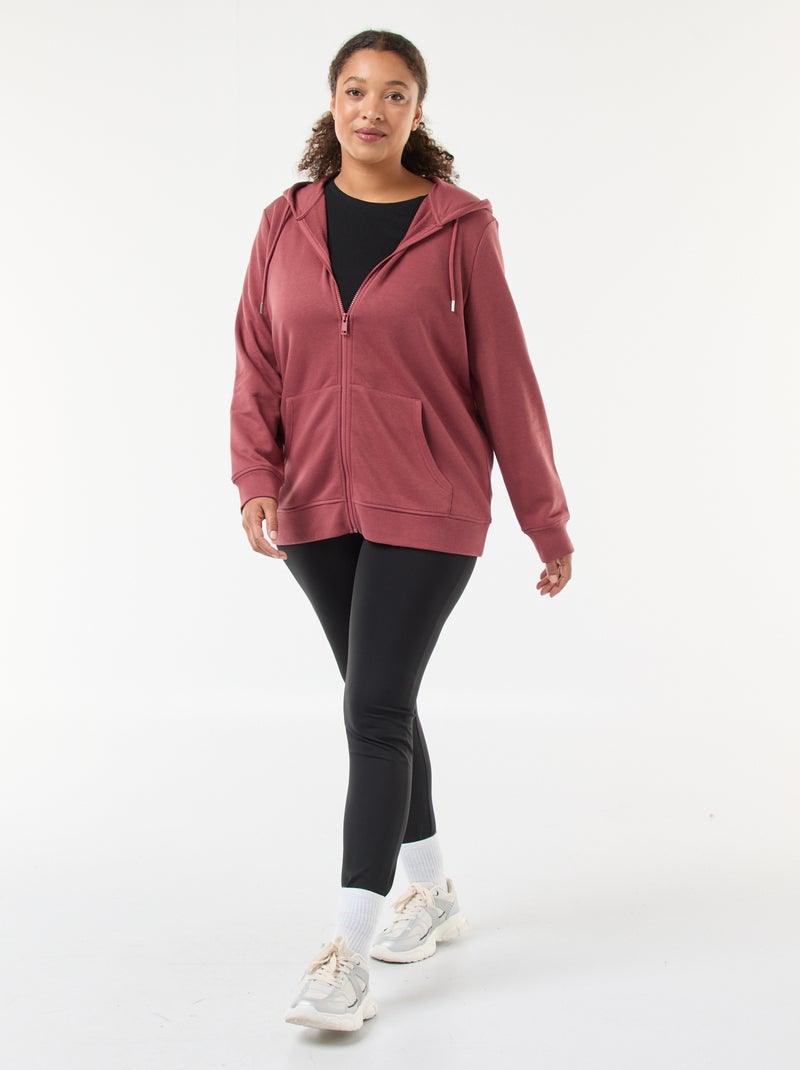 Sudadera básica de felpa Rojo - Kiabi