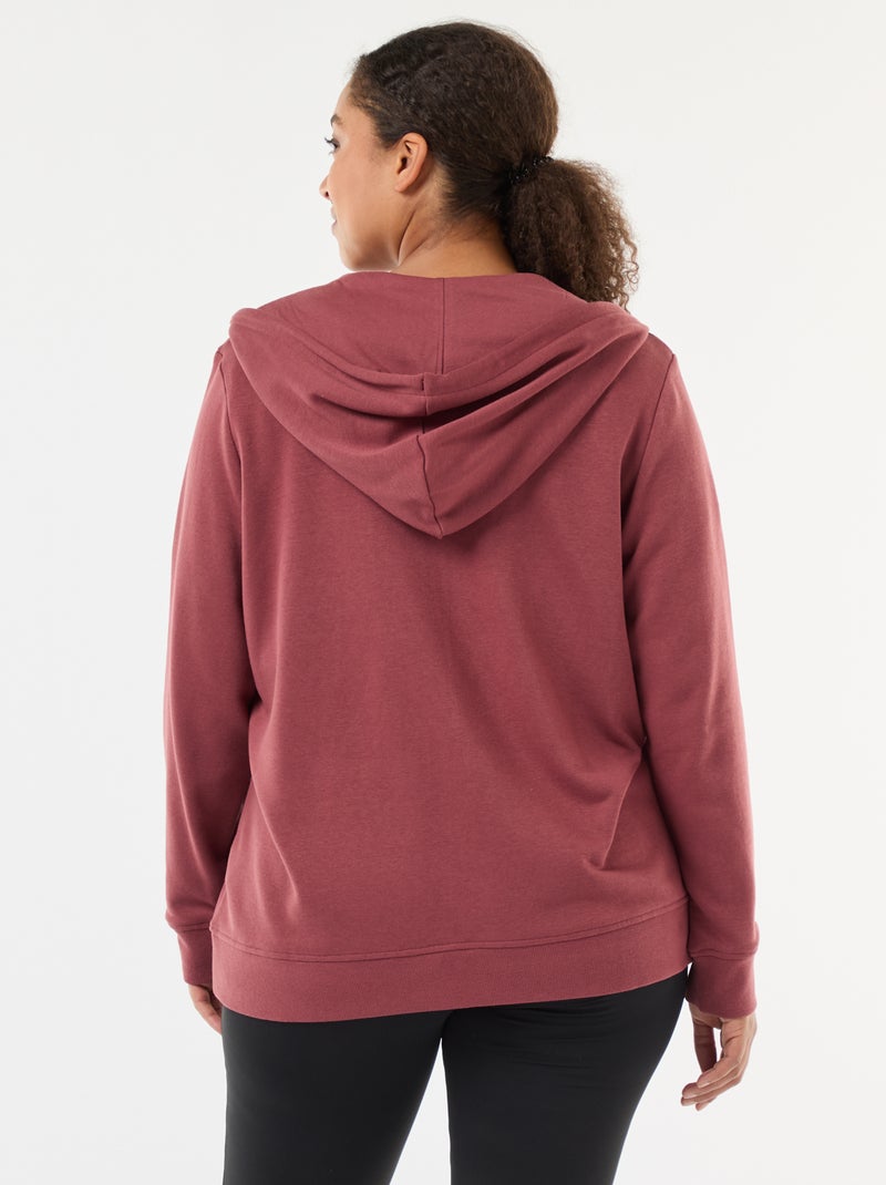 Sudadera básica de felpa Rojo - Kiabi
