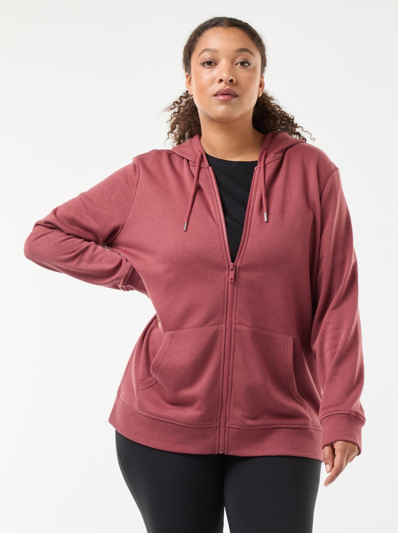 Sudadera básica de felpa Rojo - Kiabi
