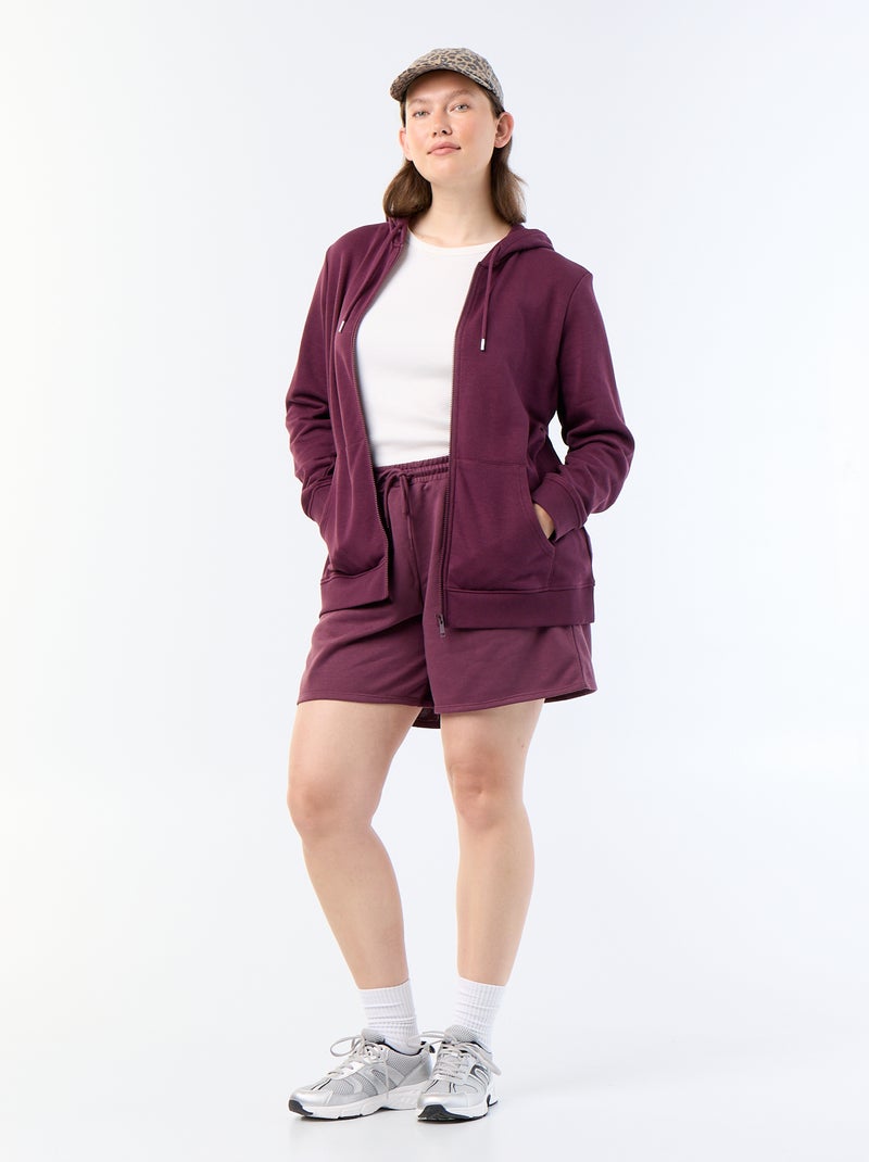 Sudadera básica de felpa Rosa - Kiabi