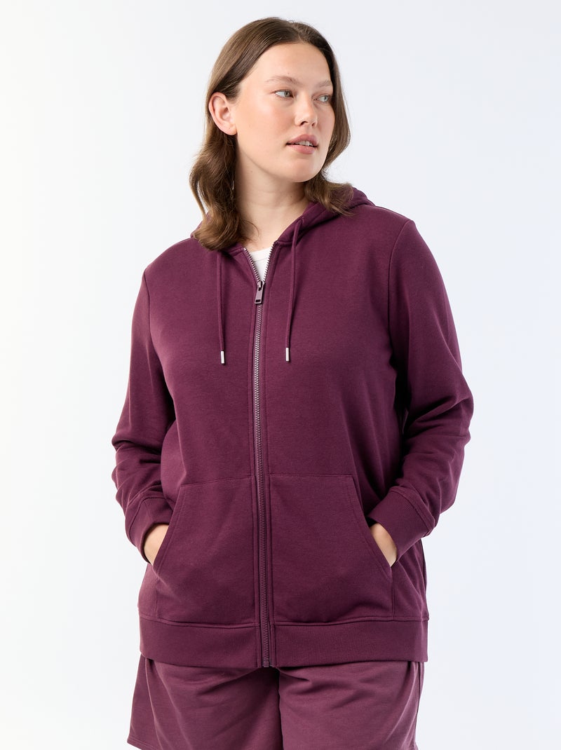 Sudadera básica de felpa Rosa - Kiabi