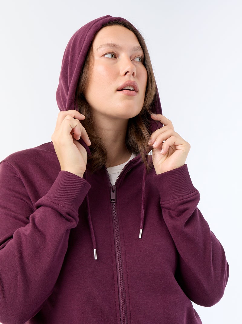 Sudadera básica de felpa Rosa - Kiabi
