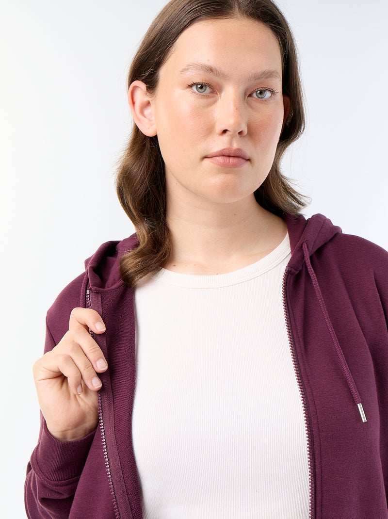 Sudadera básica de felpa Rosa - Kiabi